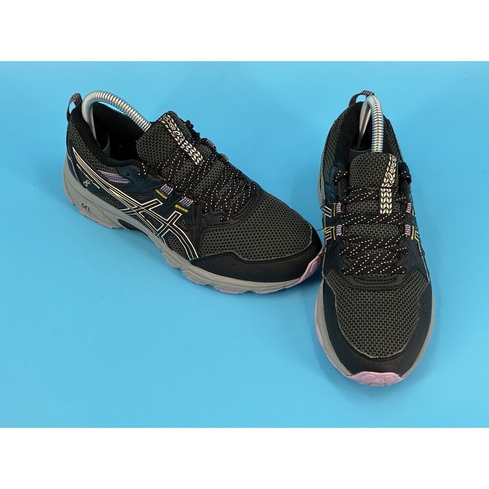 ASICS Gel-Venture 8 Women’s 6.5 Black Gray Purple Trail Running Shoes